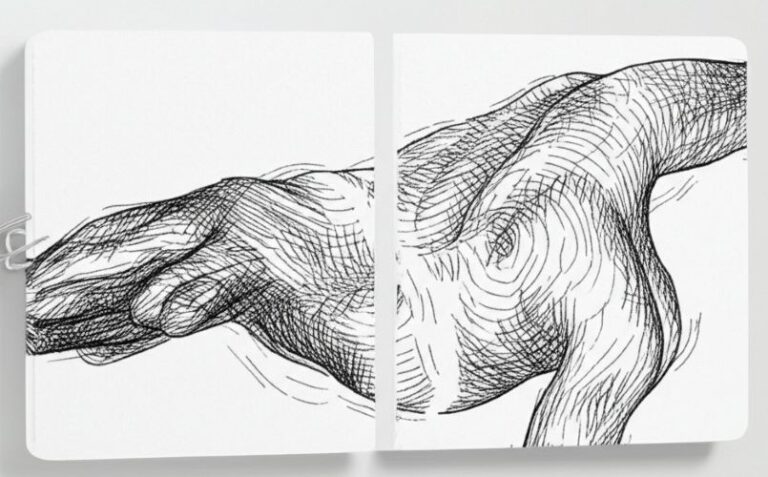 A Mão de Elias. estendida como se buscando algo invisível, ou talvez oferecendo-se a um toque igualmente fugaz.