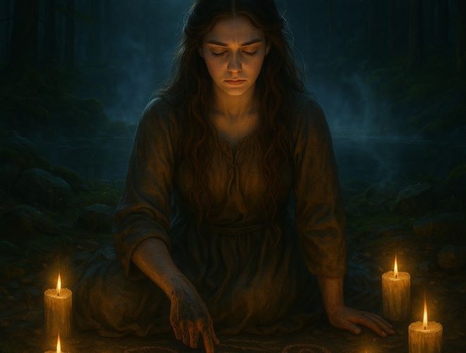 🌿 Capítulo I – Elira. No sopé da Montanha da Nascença, onde as pedras guardam calor mesmo sob a neve, nasceu Elira