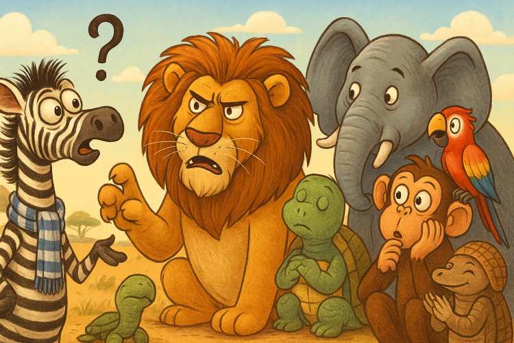 O Dia em que a Zebra Confundiu Tudo. Era uma vez uma zebra chamada Zebrilda. Zebrilda era uma filósofa nata do reino animal.