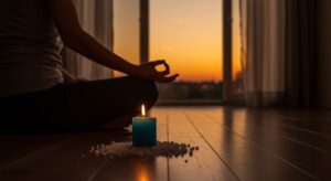 Ritual Profundo para Afastar a Ansiedade com Elementos da Natureza e Respiração Guiada. Reserve um momento silencioso do início da noite,