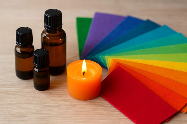 Mistura de óleos essenciais e cores: sinergia para elevar a autoestima.