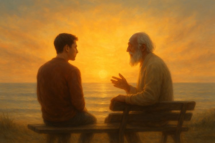 A Verdade do Avô. Na penumbra do sonho, a figura do avô surgiu com a serenidade de quem sempre carregou respostas guardadas no silêncio.