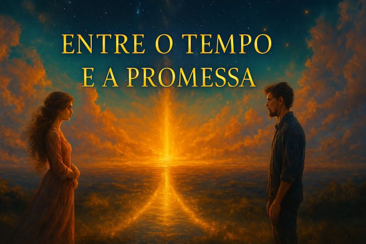 Promessa no Tempo. Era noite. Daquelas que parecem suspensas entre o ontem e o amanhã, onde o tempo se recolhe e o silêncio se estende como