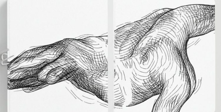 A Mão de Elias. estendida como se buscando algo invisível, ou talvez oferecendo-se a um toque igualmente fugaz.